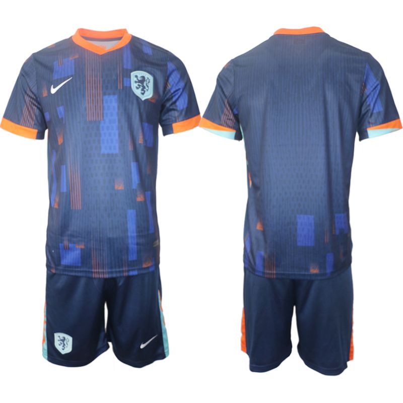 Men 2024-2025 Season Netherlands(Holland) away blue blank Soccer Jersey->->Soccer Country Jersey